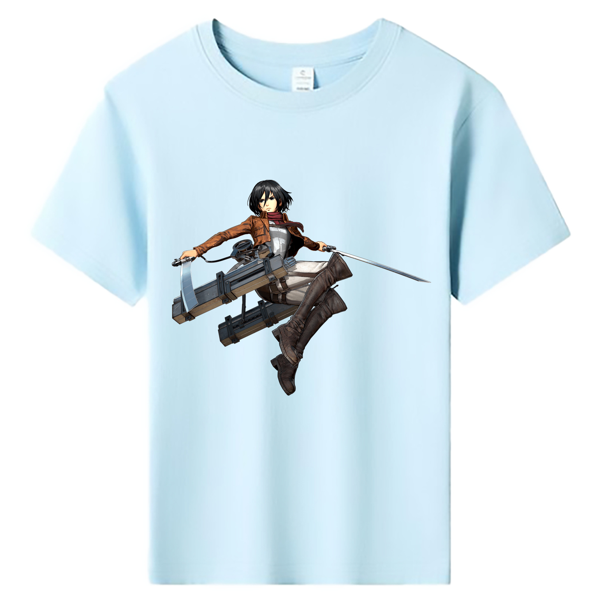 （画像用） 進撃の巨人 ミカサ·アッカーマン Attack on Titan Mikasa Ackerman 綿100％キッズTシャツ（フロントプリント）
